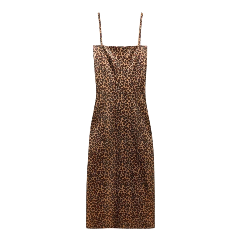 🌟NWT Zara Leopard Print Foil Knit Dress